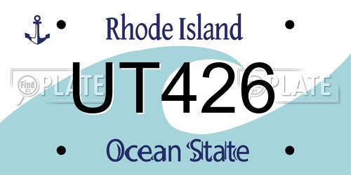 UT426 Rhode Island License Plate
