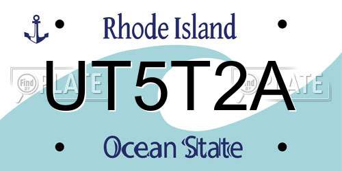 UT5T2A Rhode Island License Plate