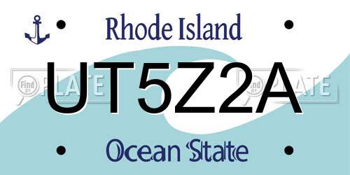 UT5Z2A Rhode Island License Plate