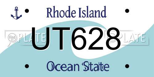 UT628 Rhode Island License Plate