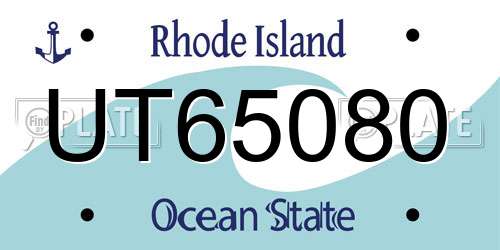 UT65080 Rhode Island License Plate