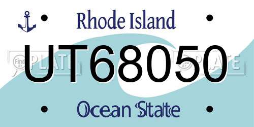 UT68050 Rhode Island License Plate
