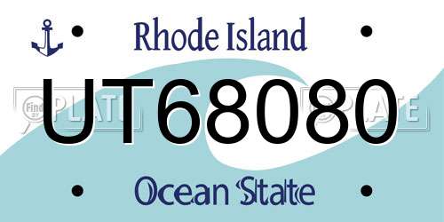 UT68080 Rhode Island License Plate