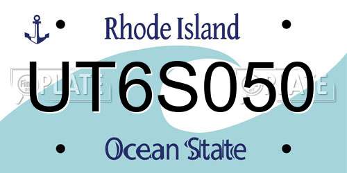 UT6S050 Rhode Island License Plate