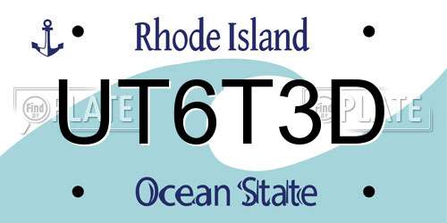 UT6T3D Rhode Island License Plate