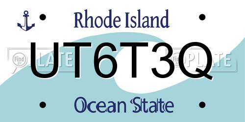 UT6T3Q Rhode Island License Plate