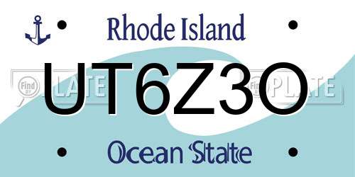 UT6Z3O Rhode Island License Plate