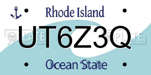 UT6Z3Q Rhode Island License Plate
