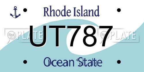 UT787 Rhode Island License Plate