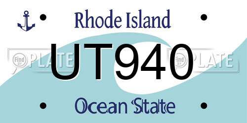 UT940 Rhode Island License Plate