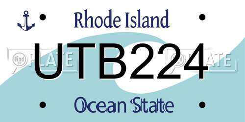 UTB224 Rhode Island License Plate