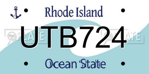 UTB724 Rhode Island License Plate