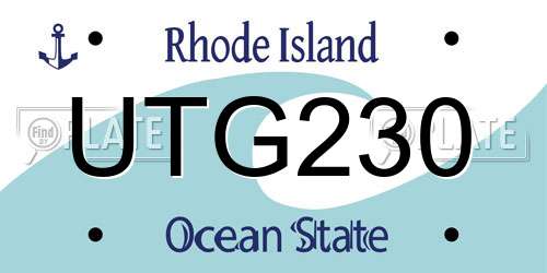 UTG230 Rhode Island License Plate