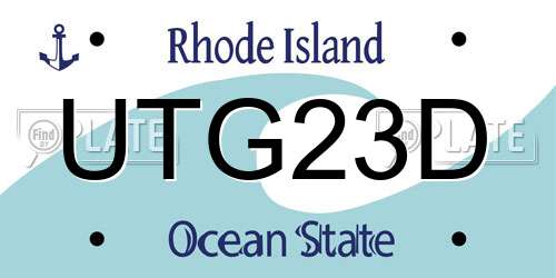 UTG23D Rhode Island License Plate