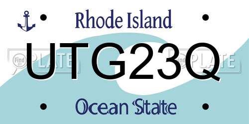 UTG23Q Rhode Island License Plate