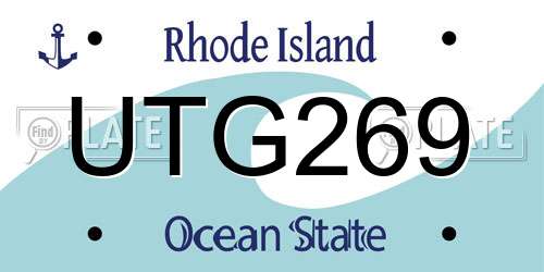 UTG269 Rhode Island License Plate