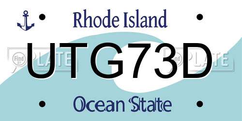 UTG73D Rhode Island License Plate