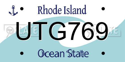 UTG769 Rhode Island License Plate