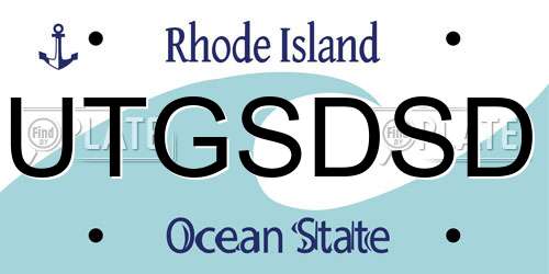 UTGSDSD Rhode Island License Plate