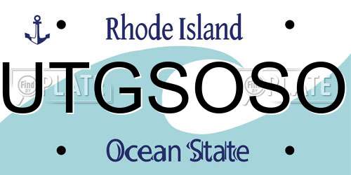 UTGSOSO Rhode Island License Plate