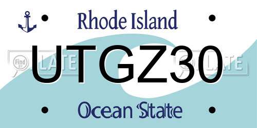 UTGZ30 Rhode Island License Plate