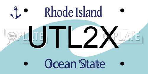 UTL2X Rhode Island License Plate