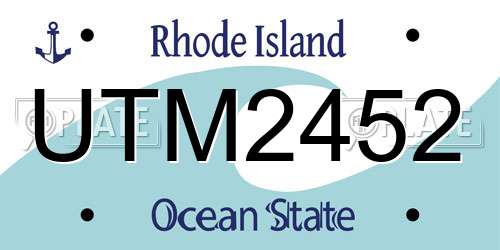 UTM2452 Rhode Island License Plate