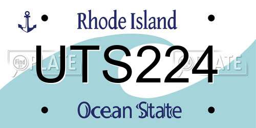 UTS224 Rhode Island License Plate