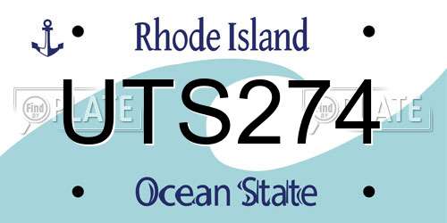 UTS274 Rhode Island License Plate