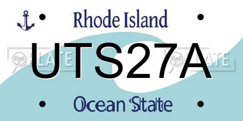 UTS27A Rhode Island License Plate