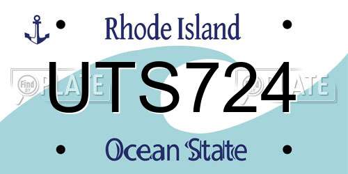 UTS724 Rhode Island License Plate