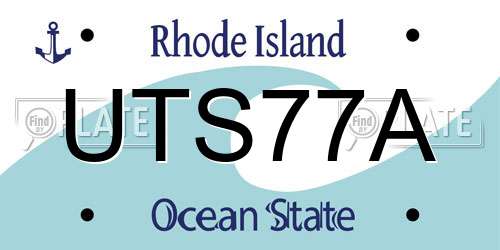 UTS77A Rhode Island License Plate