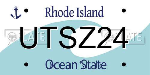 UTSZ24 Rhode Island License Plate