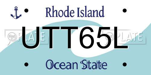 UTT65L Rhode Island License Plate