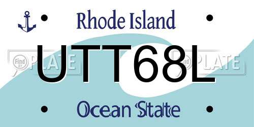 UTT68L Rhode Island License Plate