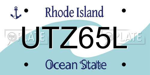 UTZ65L Rhode Island License Plate