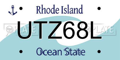 UTZ68L Rhode Island License Plate