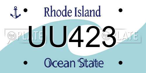 UU423 Rhode Island License Plate