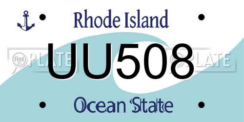 UU508 Rhode Island License Plate