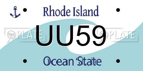 UU59 Rhode Island License Plate