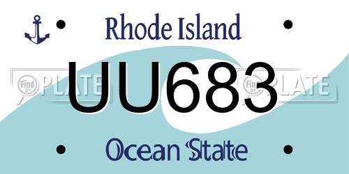 UU683 Rhode Island License Plate