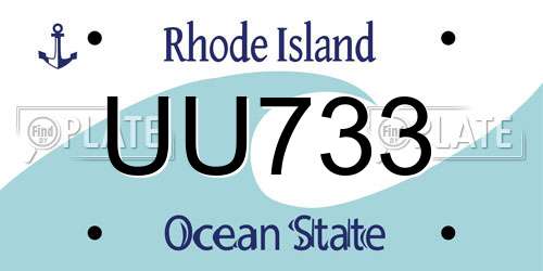 UU733 Rhode Island License Plate