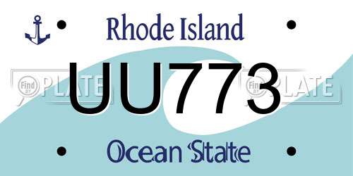 UU773 Rhode Island License Plate