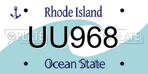 UU968 Rhode Island License Plate
