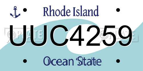 UUC4259 Rhode Island License Plate