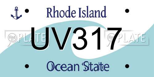 UV317 Rhode Island License Plate