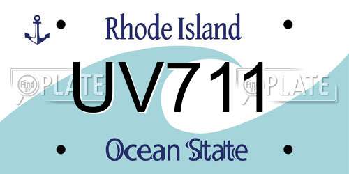 UV711 Rhode Island License Plate