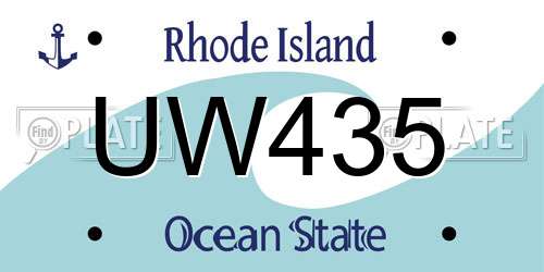 UW435 Rhode Island License Plate