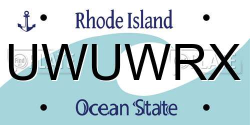 UWUWRX Rhode Island License Plate