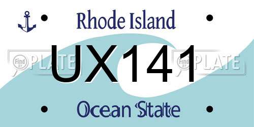 UX141 Rhode Island License Plate